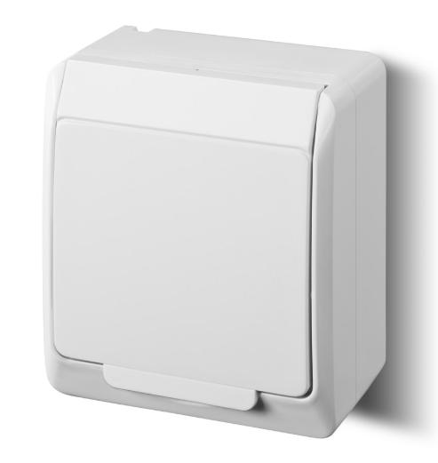 Hermes Gniazdo Pojedyncze Z/U 2P+Z Schuko Ip44 Białe 0324-02