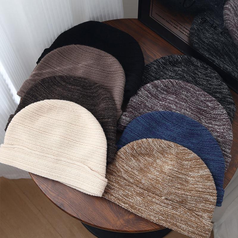 Women S Large Size Fold Knit Beanie Warm Winter Autumn Hat