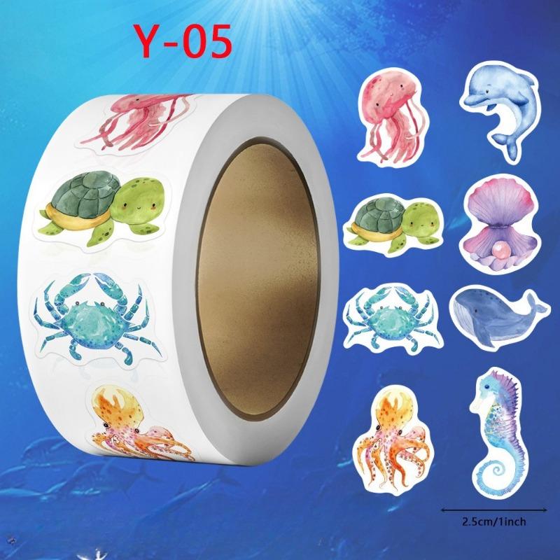 500pcs/roll Round Cat Funny Label Stickers for Packaging Phone Cases Suitcases Laptops Ins Hot Expression Stickers