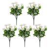 5 Pcs Faux Daisies Bundles UV Resistant Artificial Flowers Realistic Fake Fall Flowers with Bendable Stems for Flower Arrangement Indoor Decorations