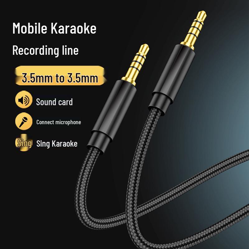 

4-секционный аудиокабель 3,5 мм «папа-папа» для мобильного стриминга и записи 1m