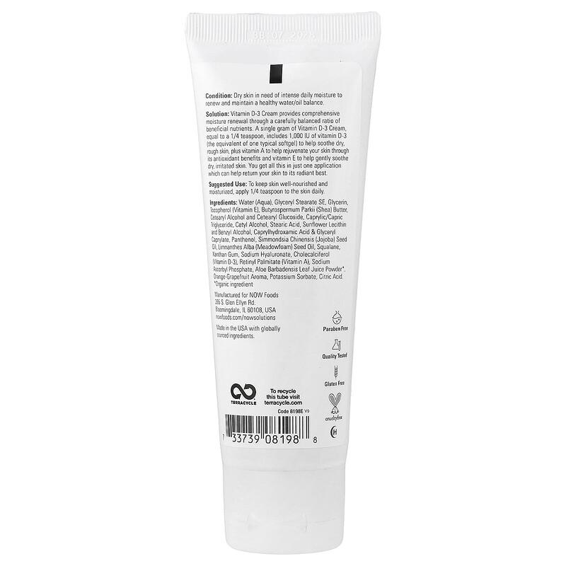 Solutions, Vitamin D-3 Cream, 4 Fl Oz (118 Ml)