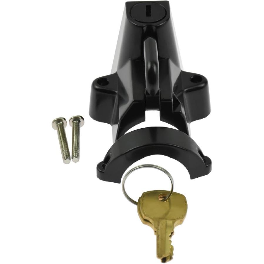 

HDBUBALUS Universal Helmet Security Lock Kit for 7/8 to 1 1/4 Diameter Tubings Fit for Harley Yamaha Suzuki Kawasaki Indian Black