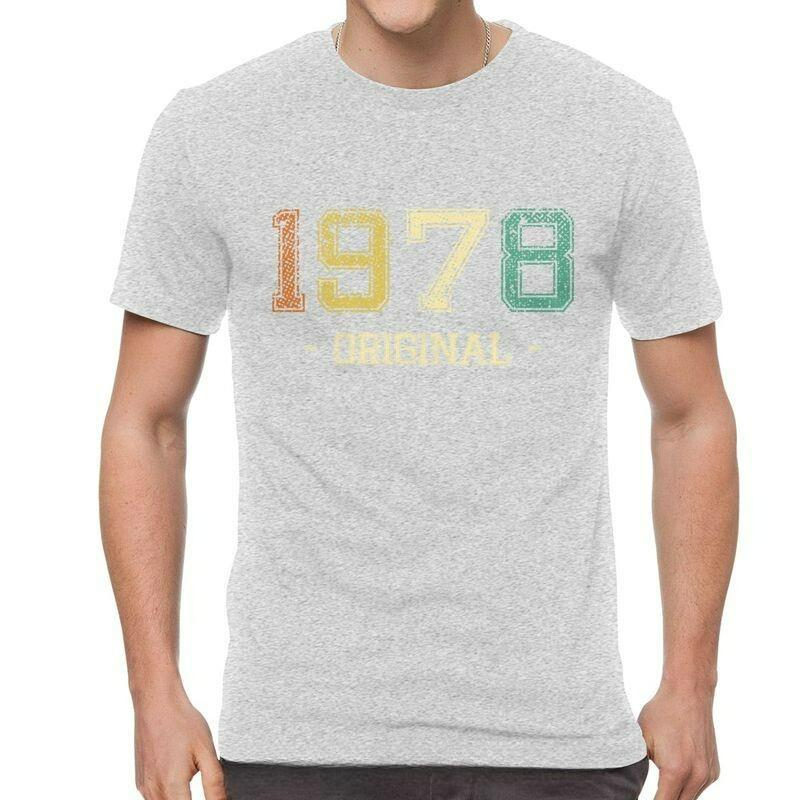 Vintage Born In 1978 T-shirt Men Novelty T Shirt Men Cotton Old Birthday Gift Tshirt Tee Top Harajuku Oversized Streetwears