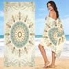 Vintage Floral Beach Towel Elegant Ornate Symmetric Pattern Towel Boho Style Beach Lounger Pool Cottage Decor