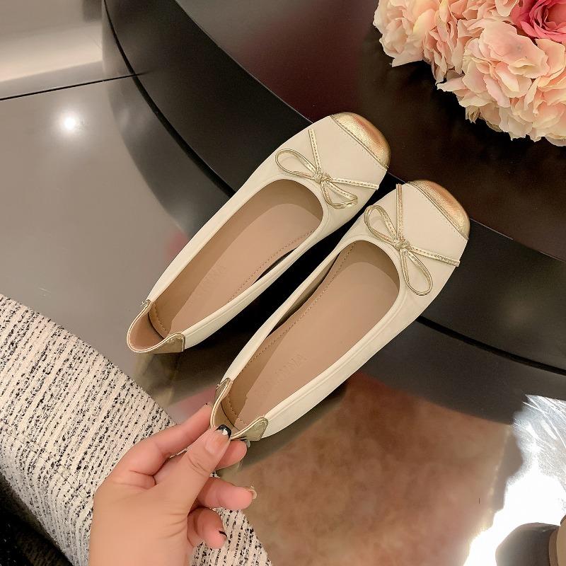 Inner Height Increase Ballet Single Shoes Women's Summer New Soft Sole Not Tired Foot Bow Mary Jane Women's Shoes