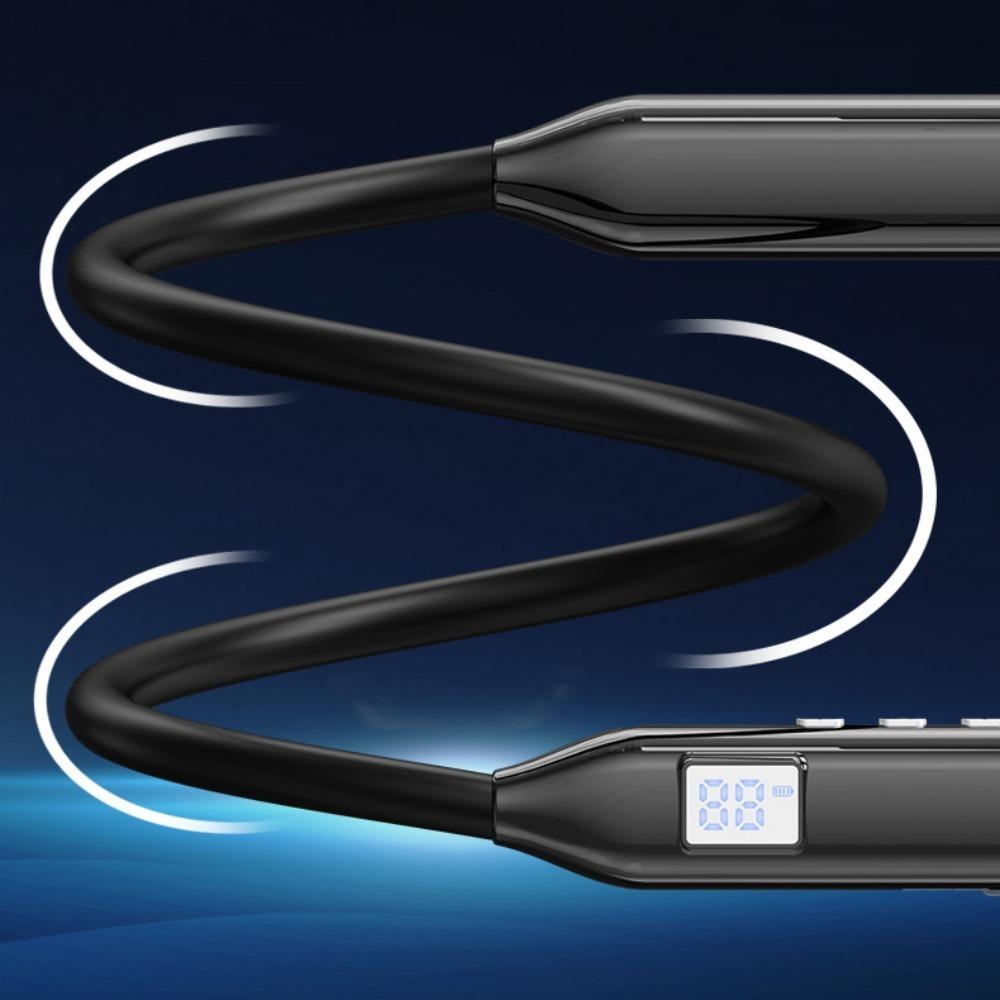 Digital Display Wireless Bluetooth Earphones Neck Mounted Sports Headsets  Business