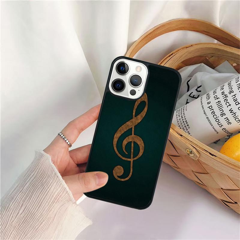 Treble Clef Music Note Phone Case For iPhone 17 Air 16 15 14 11 12 13 Pro  MAX Plus coque Cover Shell
