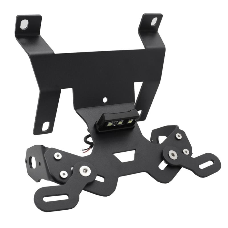 Motorcycle Rear License Plate Frame Motorbike Scooter Rear Light Mount Holder with LED Light Modification
