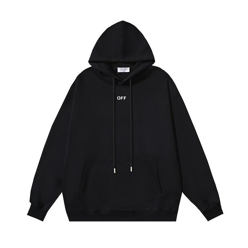 1296 Off-White 2025 Jesień/Zima Nowa Bluza z Kapturem z Nadrukiem Wzorów Fuzzy Arrow dla Mężczyzn i Kobiet