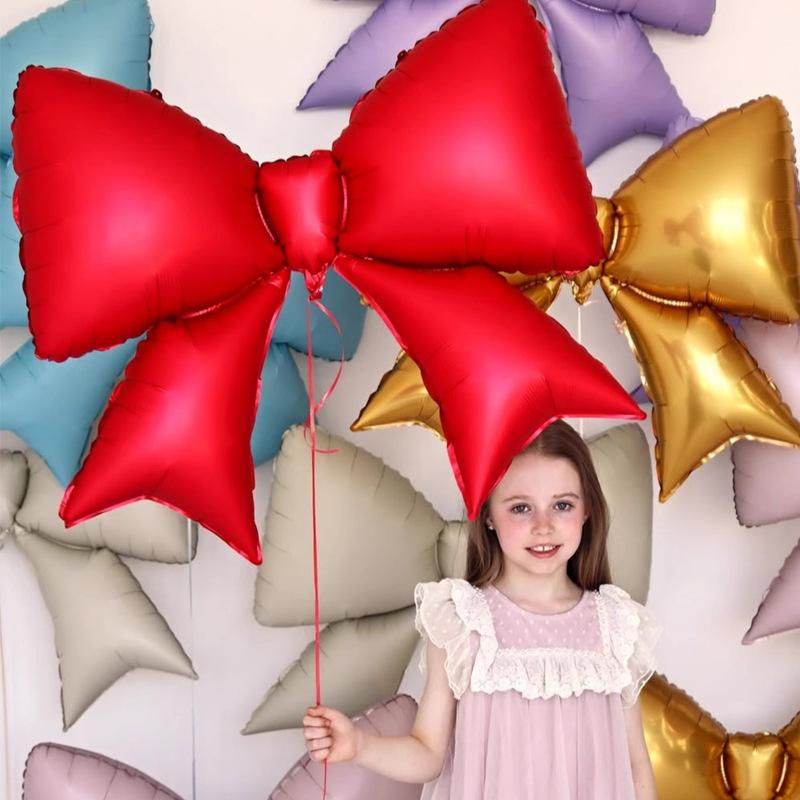 Bow Aluminum Film Balloon Photo Prop, Girl Birthday Party Scene Decoration Prop Balloon