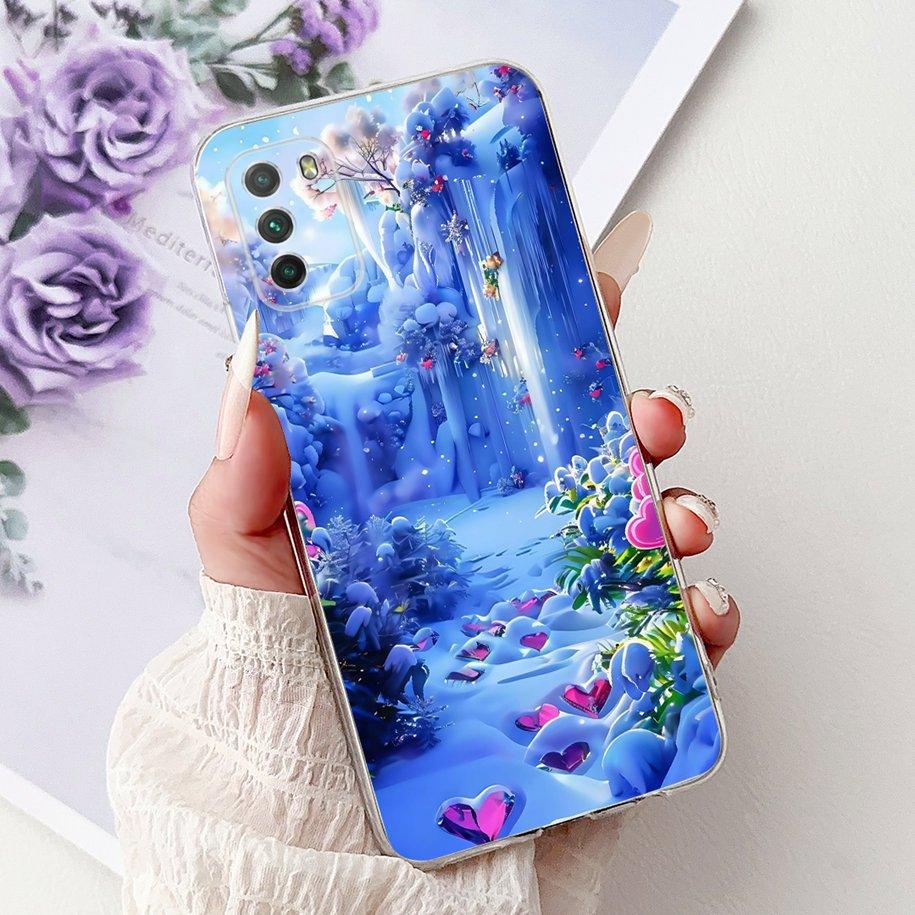 For Xiaomi Poco M3 Case Poco M3 Pro 5G Cover Fashion Flower Bowknot Capa Soft Slim Silicone Bumper For Xiaomi PocoM3 M3Pro Shell