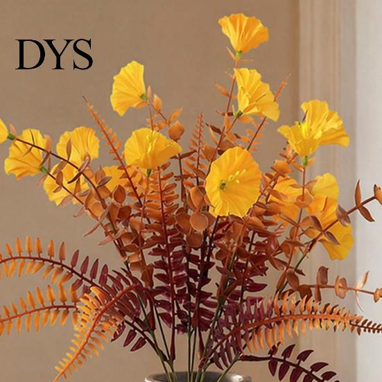 Natural Looking Silk Blooms for Indoor Display Artificial Eucalyptus Morning Glory Flowers, Fall Fake Flowers Outdoor Planters Lifelike Floral