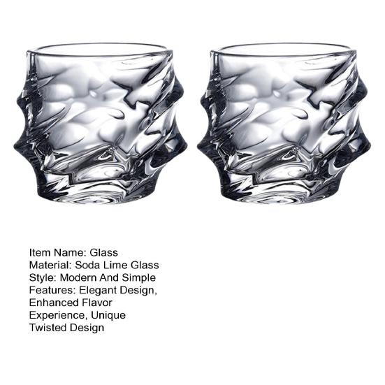 1/2/4 ks Skleněné sklenice na whisky Těžká, tlustá spodní tyč Sklenice na bourbon Umělé křišťálové sklenice na whisky Twisted Glass Sklenice Poker Night Drinkware