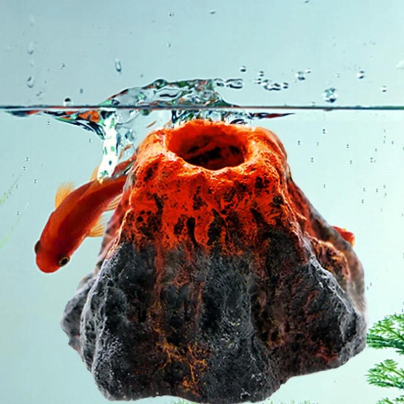 1pcs Fish Tank Landscaping Simulation Volcano Aquarium Accessories Rockery Aerator For Aquarium Pump Bubble Stone Oxygen