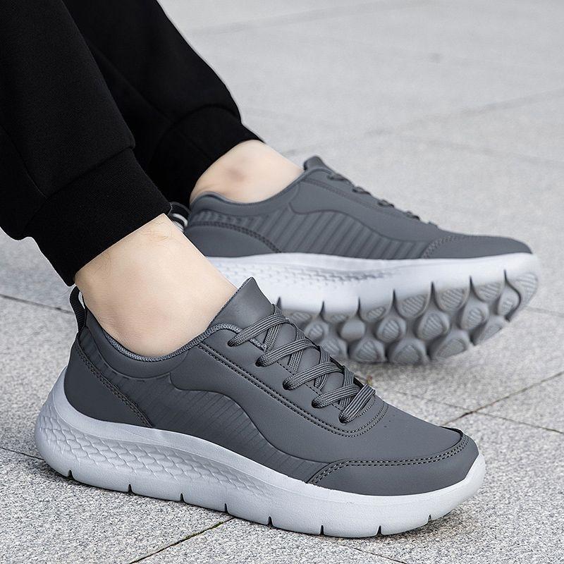 Men's shoes autumn new leather soft-soled waterproof sports shoes casual summer non-slip lightweight shock-absorbing running shoes