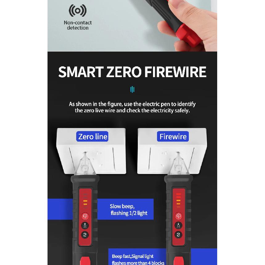 Non Contact AC Voltage Detector 12V-1000V sensitivity adjustable Pen style tester meter voltage indicator voltmeter