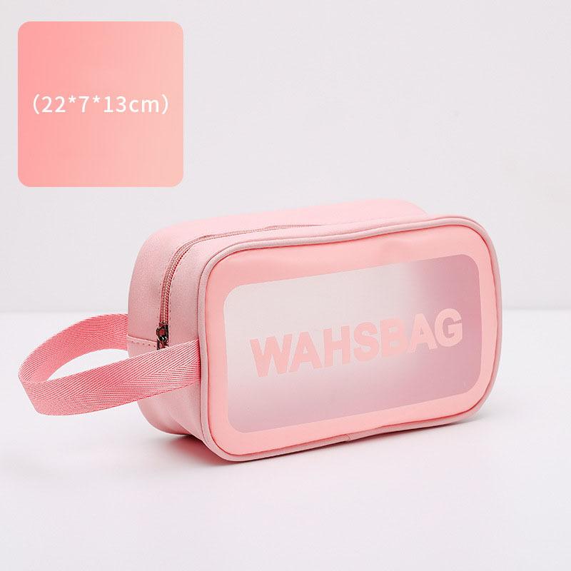 Transparent Makeup Bag Three Piece Set Wash Bag Matte Semi Transparent Large Capacity Bath Bag Portable Storage Bag