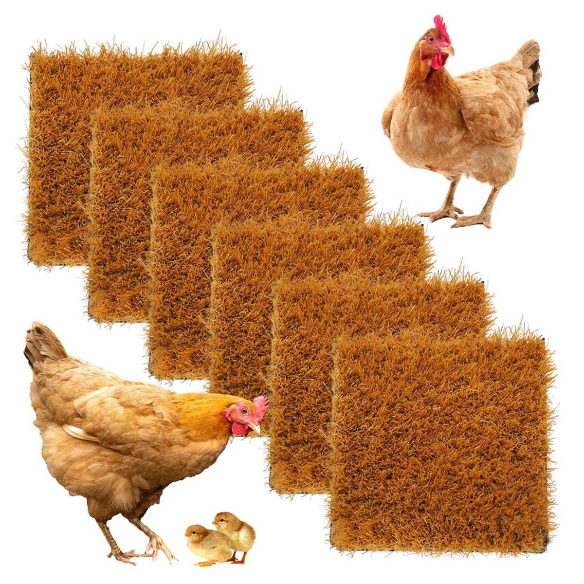 2025+ 6Pcs Washable Chicken Nesting Pads,Chickens Nesting Pads Artificial Grass Rug Reusable Hens Nest Boxes Pad China Mainland
