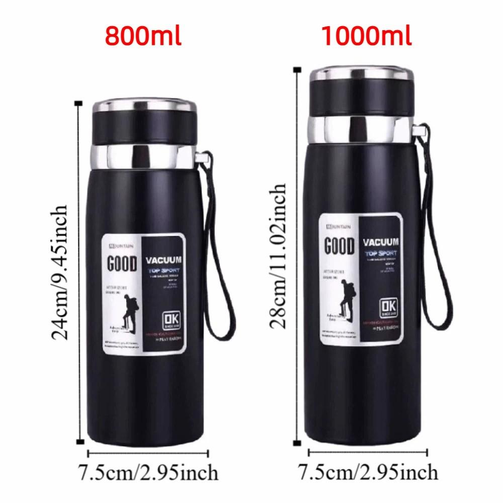 800/1000ml Sports Thermos Bottle Stainless Steel Creative Insulated Water Bottle Keeps Cold and Heat Heat-resistant