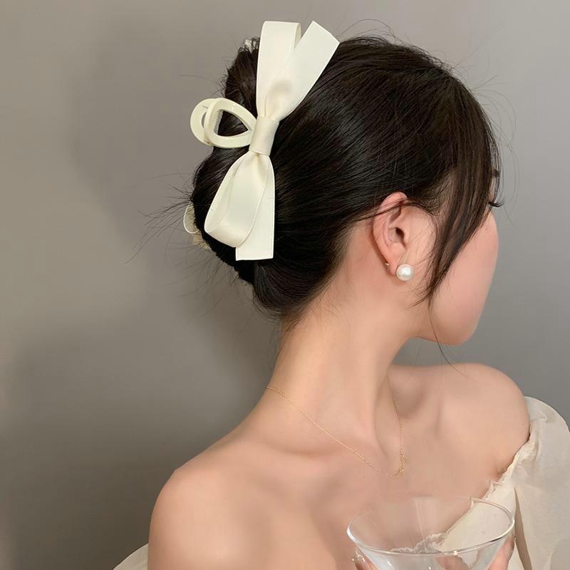 Große Samtschleife Mode Elegante Frauen Schwarze Schleife Haarklammer Haarspangen Vintage Satin Haarnadeln Koreanische Haarschmuck