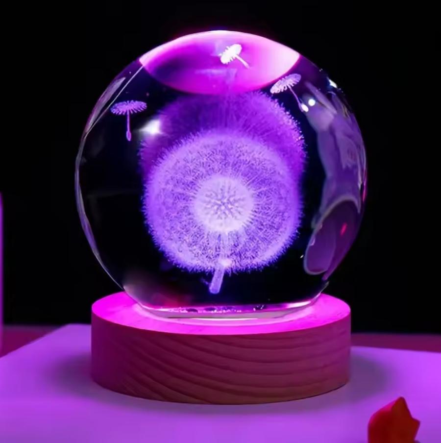 

Окружающий свет Сатурн 3D Сфера Лампа Солнечная система Хрустальный шар с многоцветной светодиодной подставкой Ночник Подарки День рождения одуванчиковый