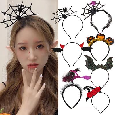 Cadılar Bayramı Saç Bantları Dekoratif Şenlikli Örümcek Saç Çemberi Gıdık Gıdık Kolye ile Fotoğraf Aksesuarları Süslü Elbise Cosplay Aksesuarları