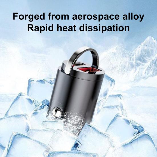 Car Charger Dual-Port USB and Type-C 120W Super Fast Charging Aluminum Alloy Auto Parts