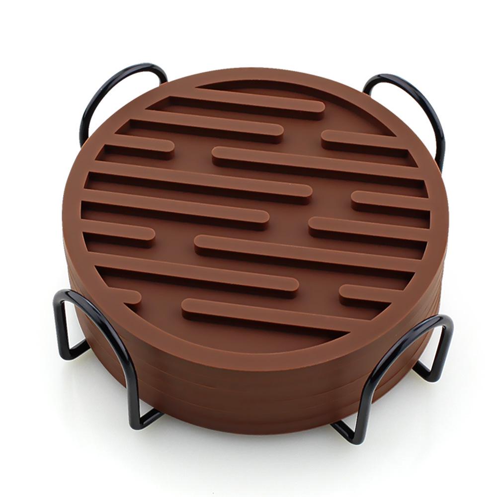 Round Silicone Coaster Set - 10cm Heat Insulation Pads for Tea and Coffee Cups