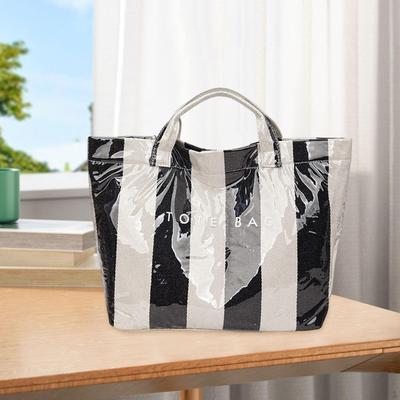 Casual And Elegant Women's Tote Bag In PVC, Ideal for The Beach, Everyday Wear, Sports.