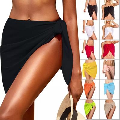 Dámské krátké sarongové plavky zahalující šifon plážové oblečení minisukně s bikini
