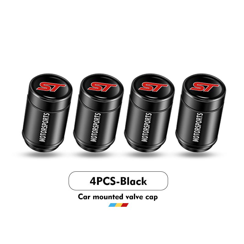 4pcs Car Logo Tire Valve Cover Alloy Wheel Tyre Stem Dust Cap For Ford S-MAX Kuga Mondeo Fusion KA Everest Escape ST Racing