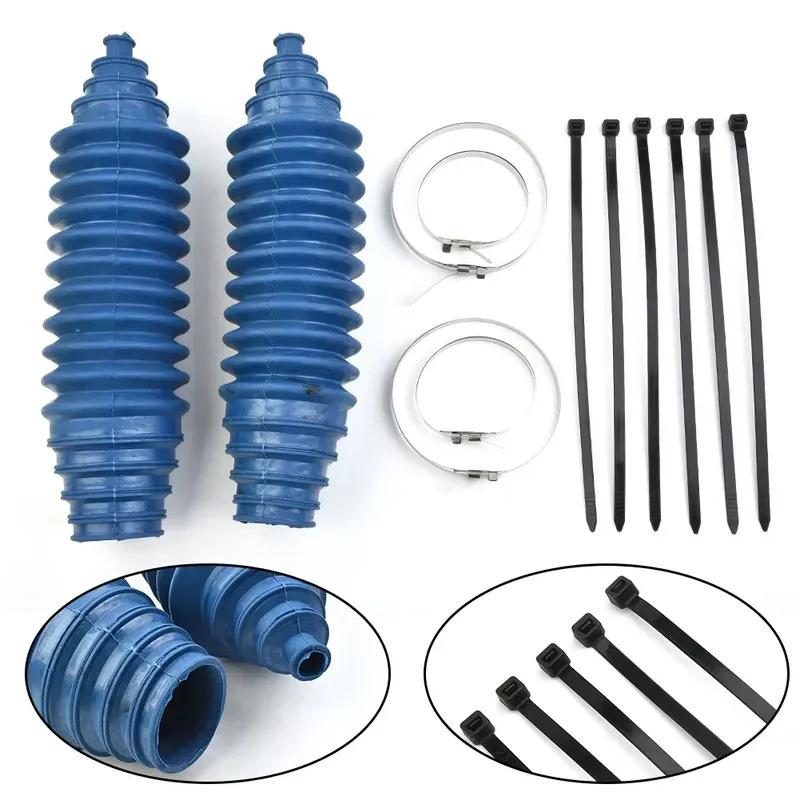 2 Set Gaiter Pinion Boot Accessory Blue Kit Parts Rack And Pinion Steering Boot Replacement Silicone High Quality
