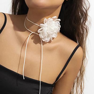 Korean Big Rose Flower Choker Necklace For Women Girls Romantic Party Wedding Necklace Simple Fashion Jewelry Valentines