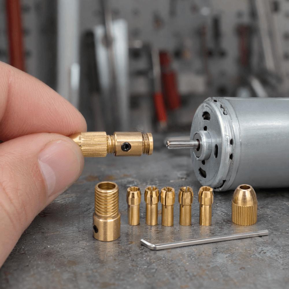 3 Sets 4 Jaw Brass Drill Chuck Allen Wrench Included Electric Drill Chuck  For Rotary Tools