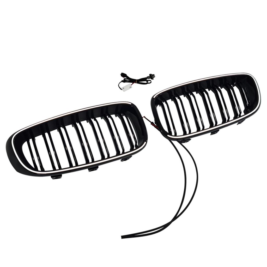 For BMW 3 Series F34 GT 328i 330i 335i 340i 2012-18 Front Kidney Grille Racing Grill Upper Bumper Hood Mesh Grid With LED Light