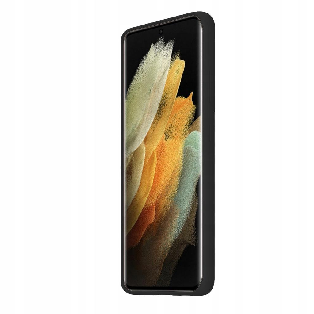 Case for SAMSUNG GALAXY S21 BACK BLACK MATT SILICONE + GLASS