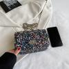 This Year's Popular Bag New 2025 European and American Fashion Wave Graffiti Shoulder Bag Women's Retro Chain Small Square Bag Pu