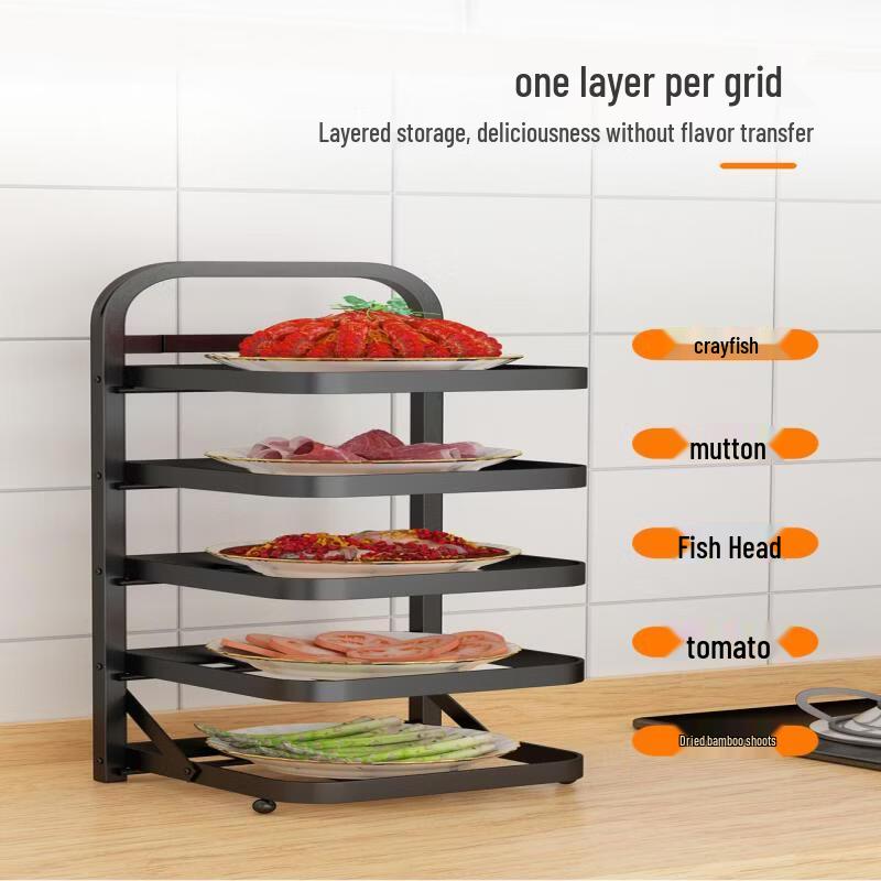 Foldable Wall-Mounted Multi-Layer Kitchen Prep Organizer