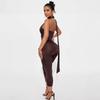 Cross-Border European and American Style E-Commerce Halter Neck Backless Hollow-Out Simple Solid Color Jumpsuit Dropshipping
