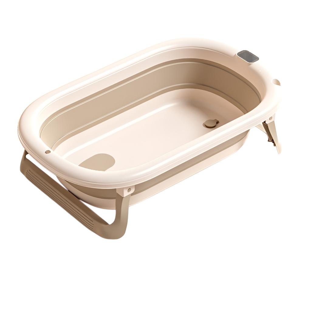 Household intelligent constant temperature large capacity baby folding bathtub children can sit and