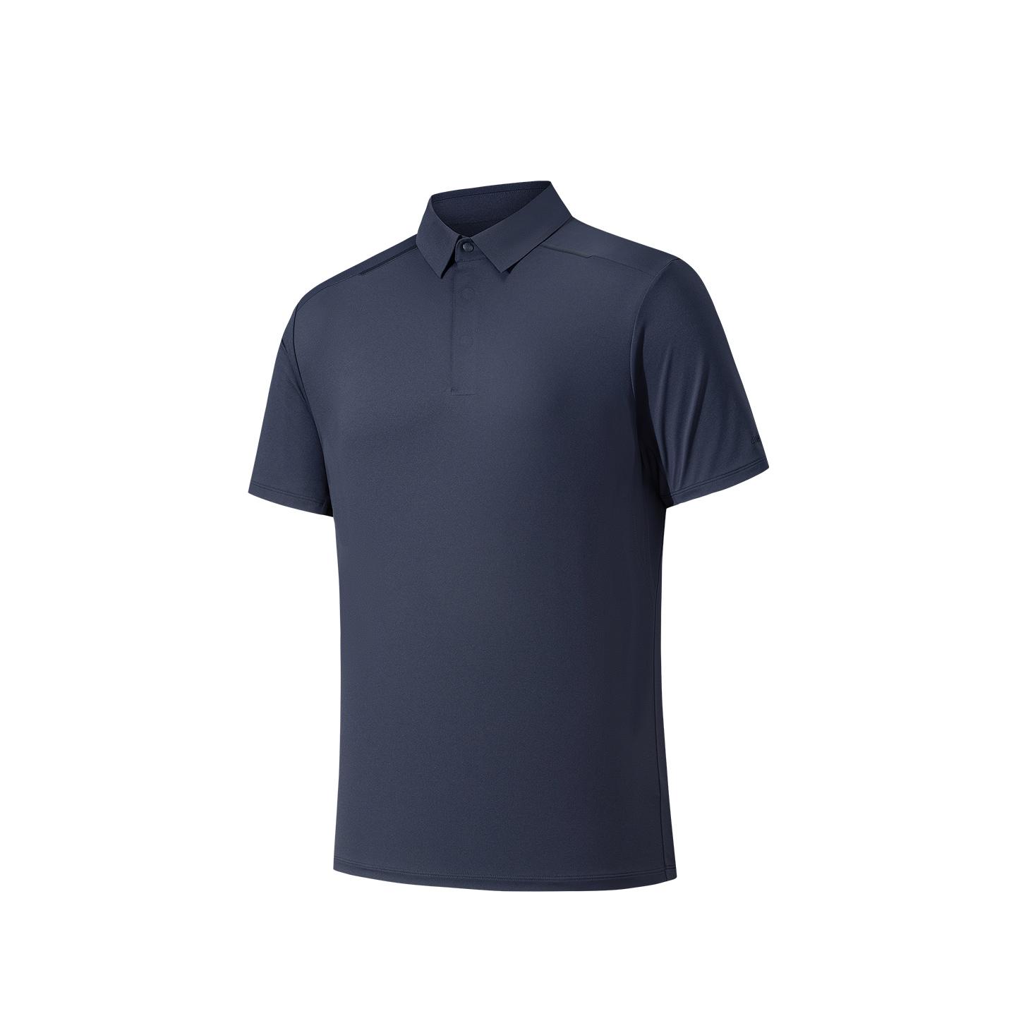 Anta Champion Breathable Mens Short Sleeve Polo Shirt Men Polo Shirts Jing-Mo-Blue 152620157-3 S