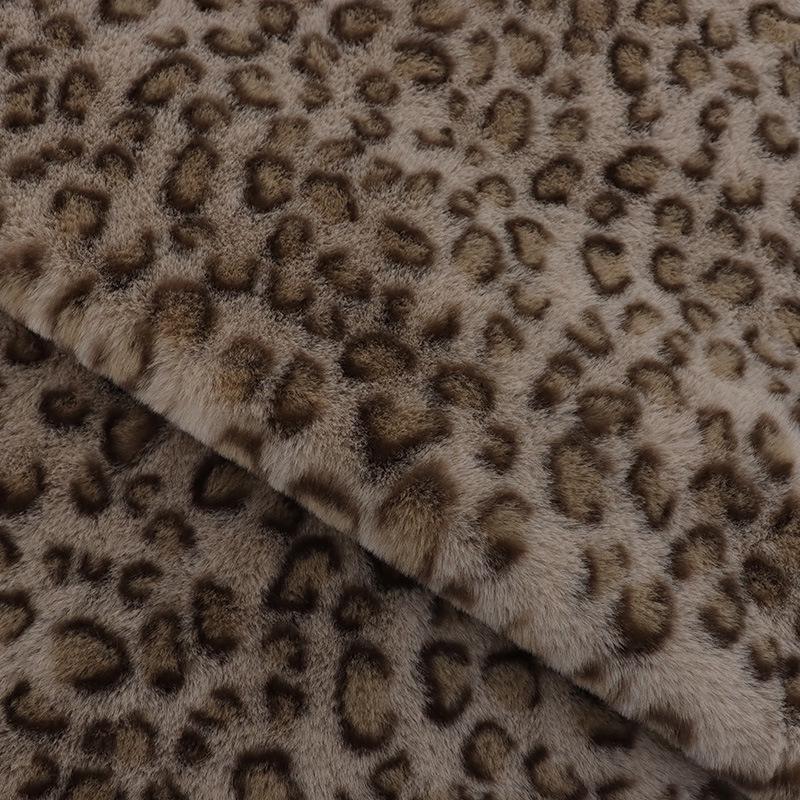 800g Leopard Print Rabbit Fur Fabric: Blanket, Toy, Pillow, Homewear, Kids' Wear, Coat, Hat.
