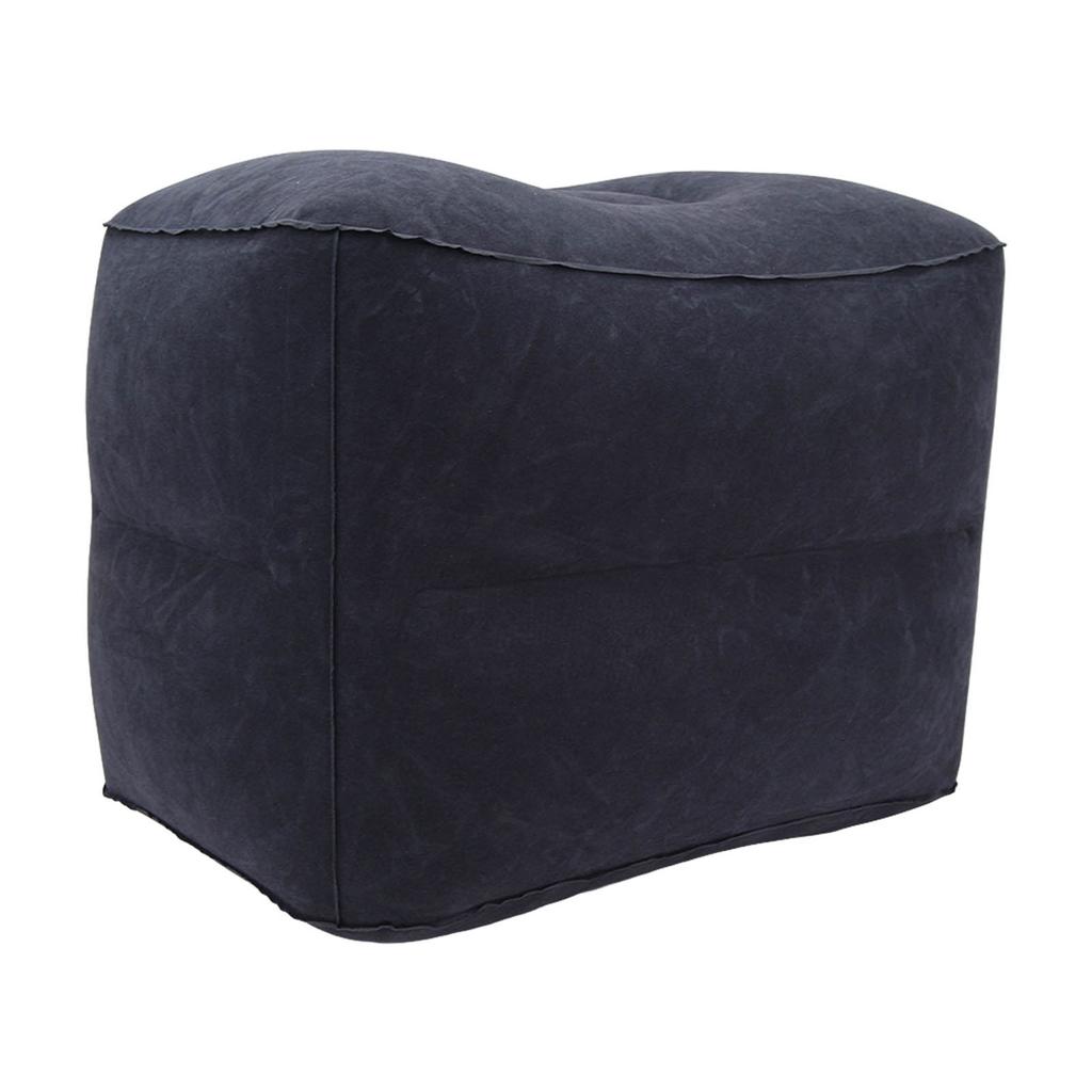 Foot Rest Pillow Inflatable Two Layer Single Air Valve PVC Flocking Portable Reducing Fatigue