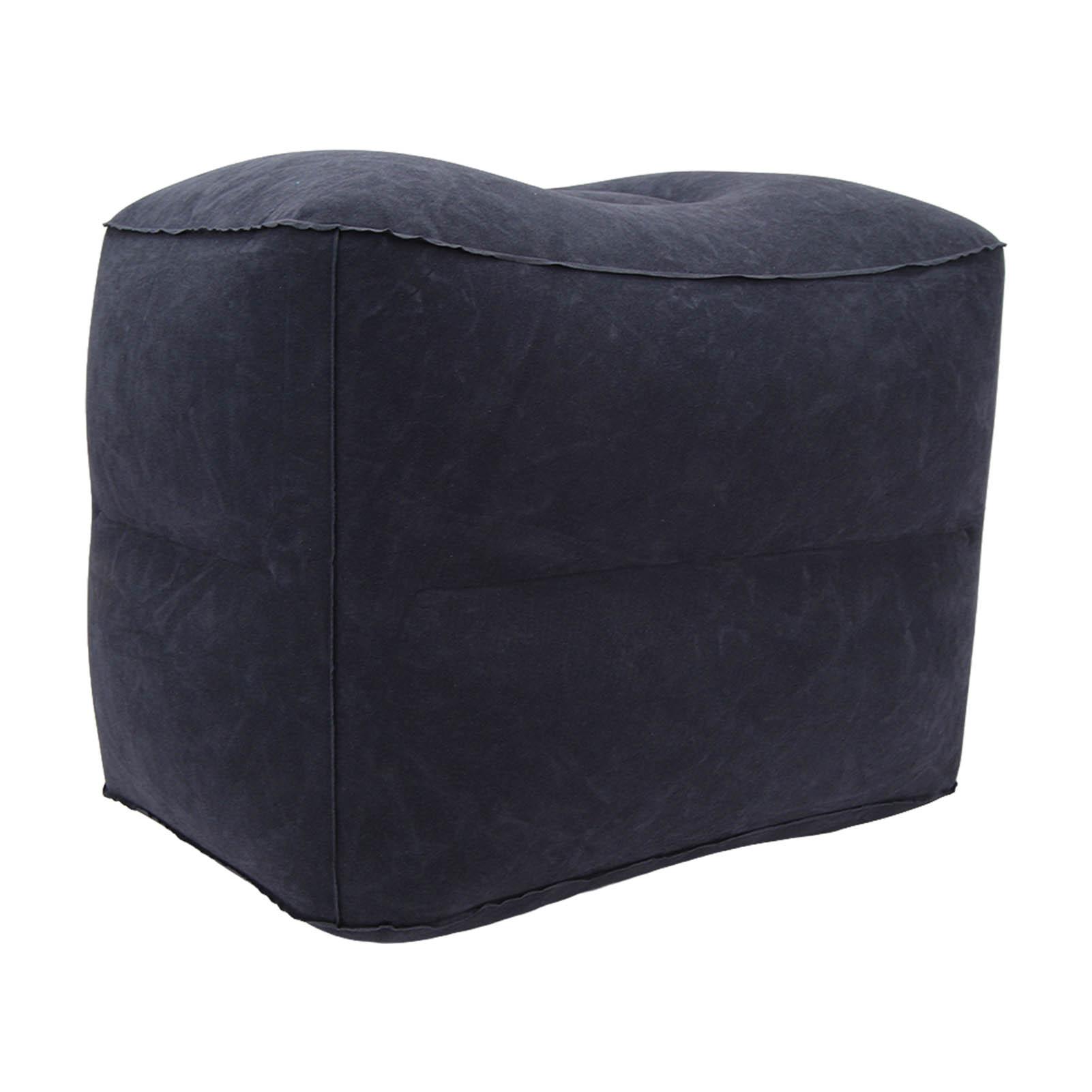 Photos - Travel Pillow Foot Rest Pillow Inflatable Two Layer Single Air Valve PVC Flocking Portable Reducing Fatigue black