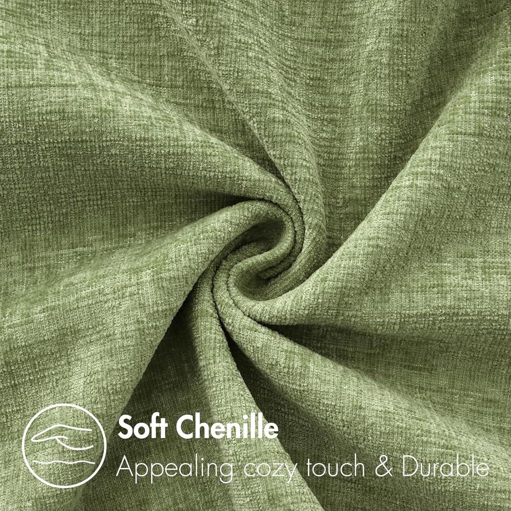 Chenille Kissenbezüge Grün Weich Einfarbig Kissenbezug für Sofa Wohnzimmer Plüsch Akzent Frühling Kissenbezüge für Heimdekoration