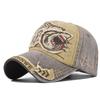 Vintage 3d Embroidered Shark Baseball Cap Cotton Material Adjustable Size For Men And Women