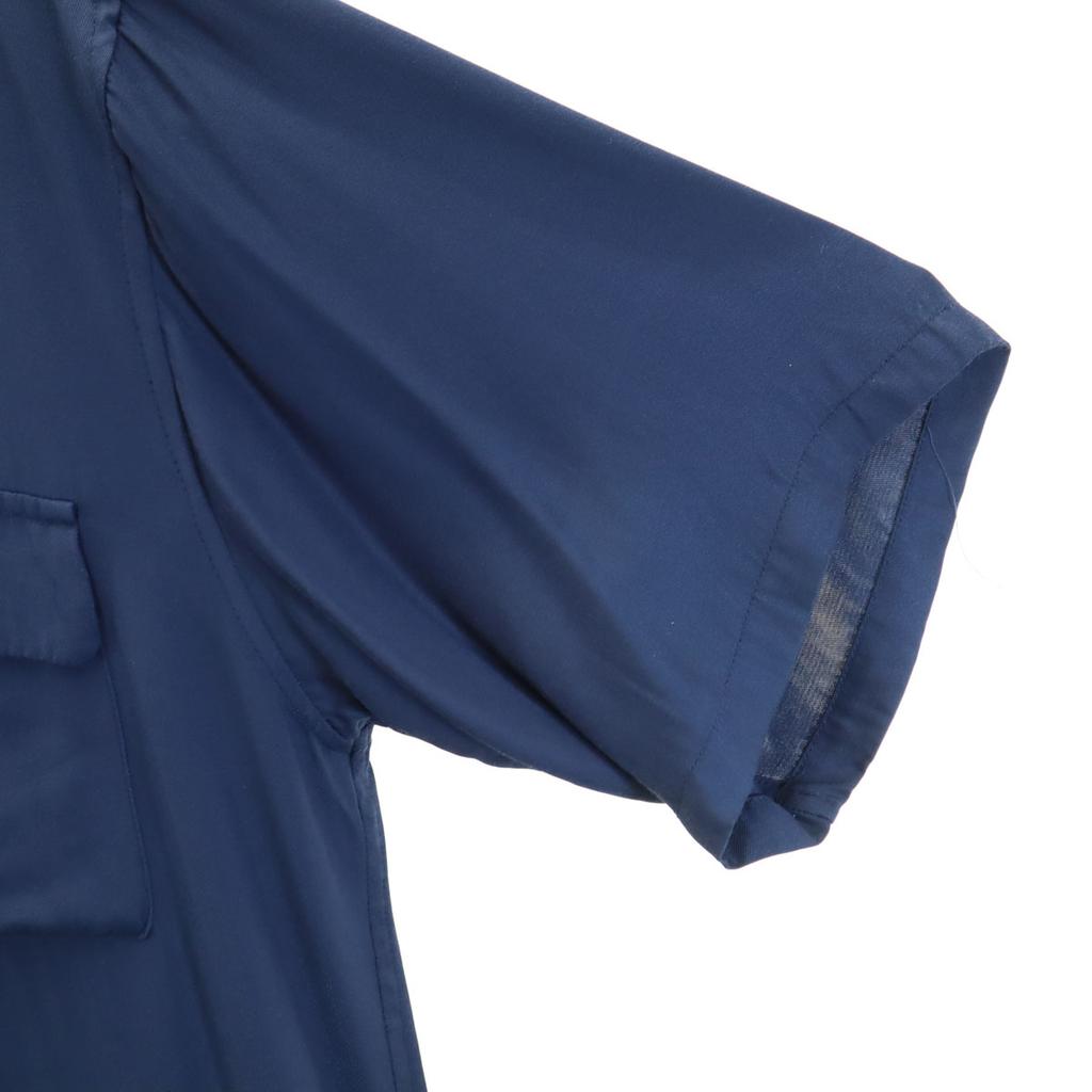 DENHAM Made In Japan Short Sleeve Open Collar Shirt XL Navy Men's Used