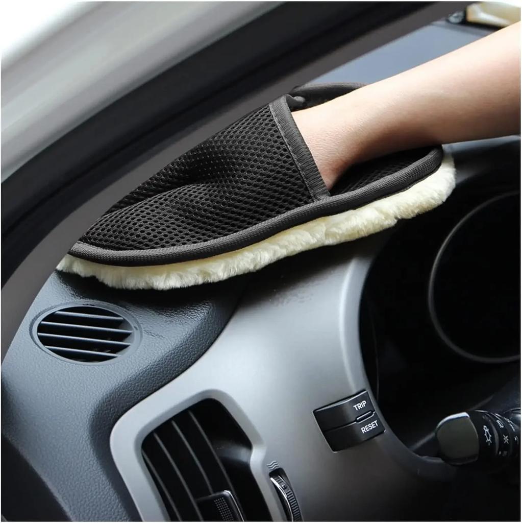 Microfiber Wool Car Washing Glove Motorcycle Washer Cleaning Care Body Glass Brush Paint Waxing Polishing Fleece Gloves Tools