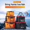 New 30-50cm Fishing Bucket EVA Foldable Carrying Handle Collapsible Live Fish Box with Side Pocket and Zipper for Travel Camping